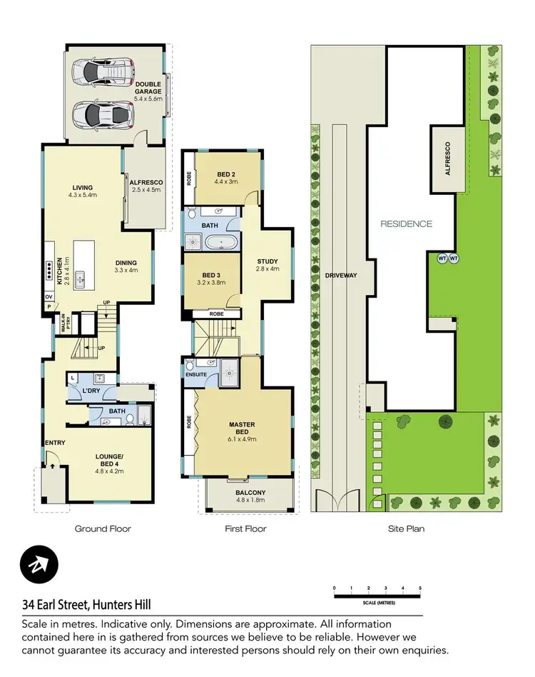 Floorplan of Homely semi-detached listing, 1/34 Earl Street, Hunters Hill NSW 2110