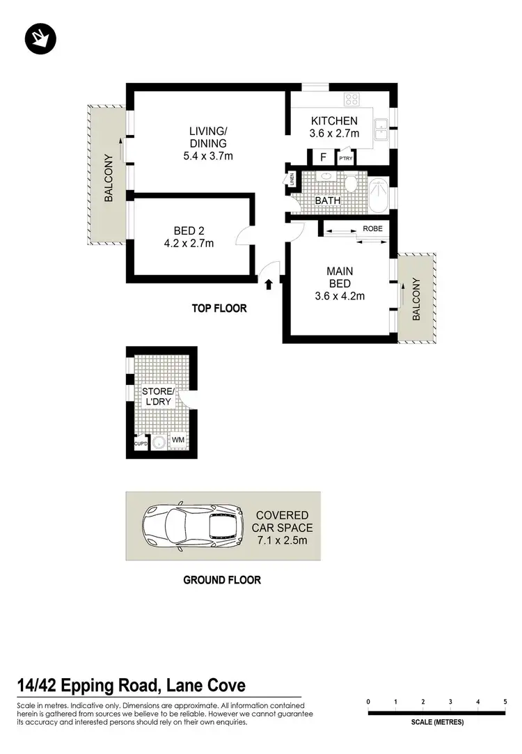 Floorplan of Homely apartment listing, 14/42 Epping Road, Lane Cove NSW 2066