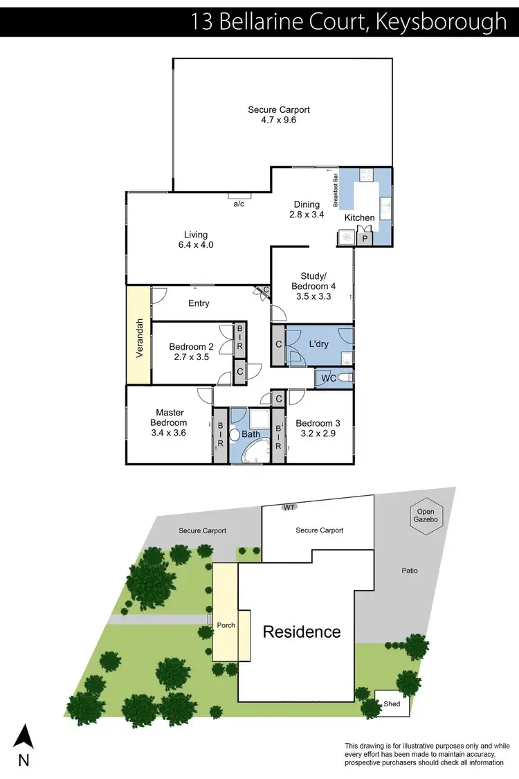 Floorplan of Homely house listing, 13 Bellarine Court, Keysborough VIC 3173