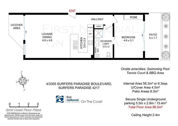 Floorplan of Homely unit listing, 4/3355 Surfers Paradise Boulevard, Surfers Paradise QLD 4217