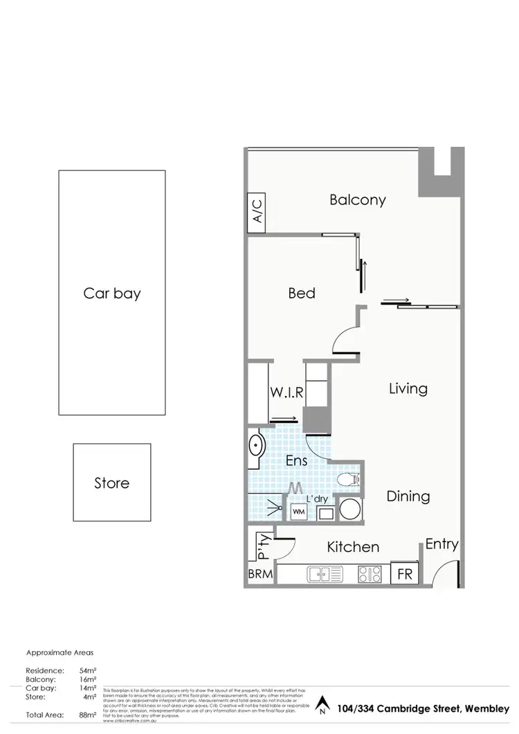 Floorplan of Homely apartment listing, 104/334 Cambridge St, Wembley WA 6014