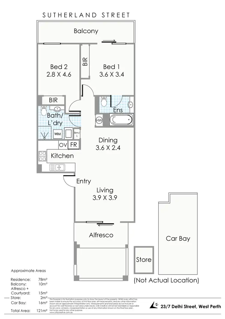 Floorplan of Homely apartment listing, 23/7 Delhi Street, West Perth WA 6005