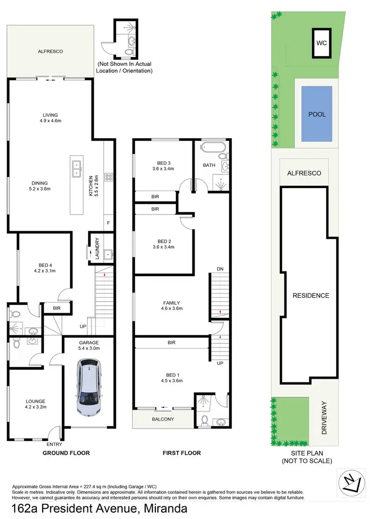 Floorplan of Homely semi-detached listing, 162A President Avenue, Miranda NSW 2228