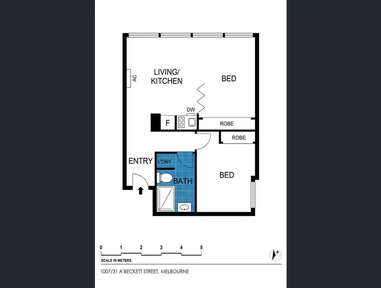Floorplan of Homely apartment listing, 1007/31 Abeckett Street, Melbourne VIC 3000