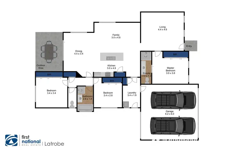 Floorplan of Homely house listing, 16 Durack Place, Traralgon VIC 3844