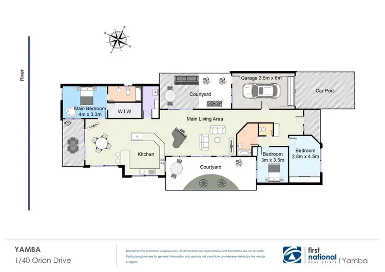 Floorplan of Homely semi-detached listing, 1/40 Orion Drive, Yamba NSW 2464