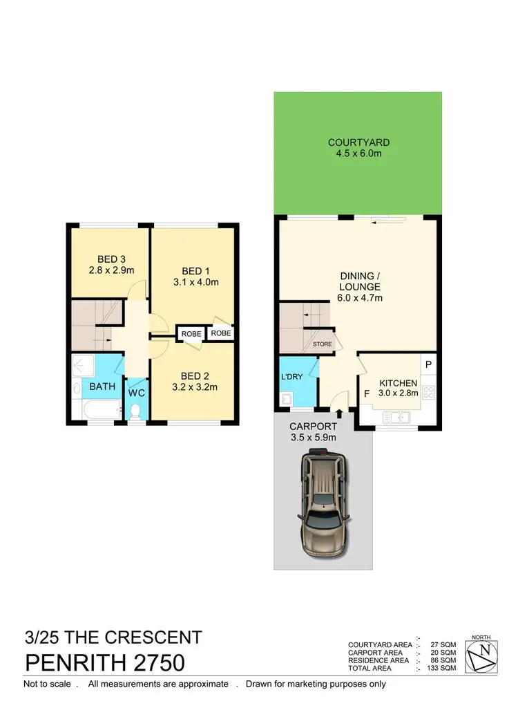 Floorplan of Homely townhouse listing, 3/25 The Crescent, Penrith NSW 2750