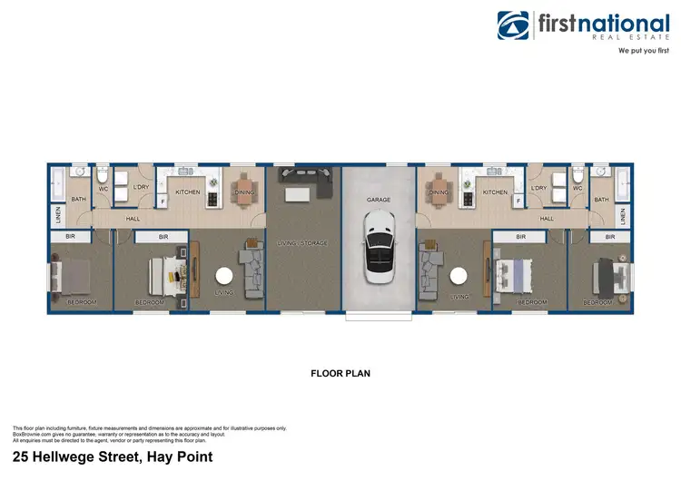 Floorplan of Homely semi-detached listing, 25 Hellwege Street, Hay Point QLD 4740