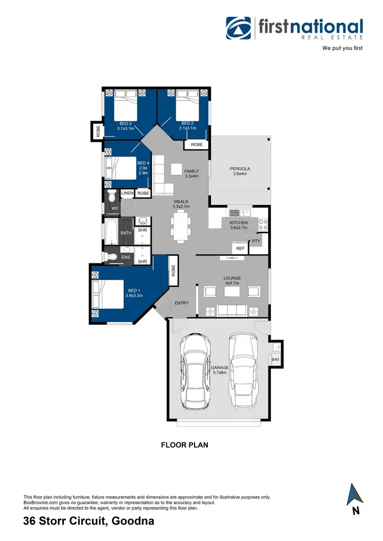 Floorplan of Homely house listing, 36 Storr Circuit, Goodna QLD 4300