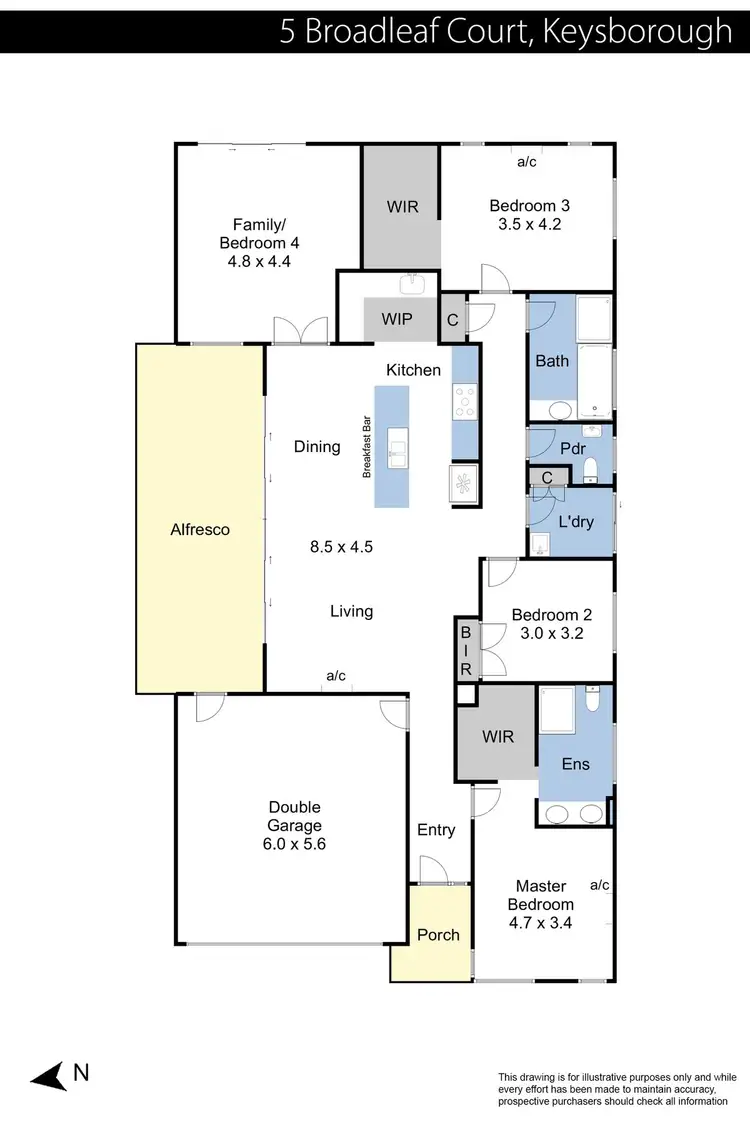 Floorplan of Homely house listing, 5 Broadleaf Court, Keysborough VIC 3173