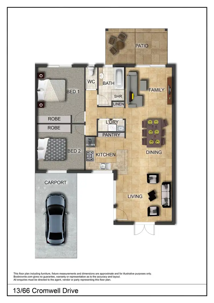 Floorplan of Homely unit listing, 13/66 Cromwell Drive, Desert Springs NT 870