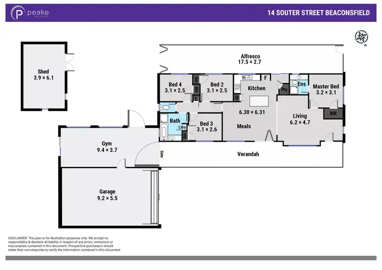 Floorplan of Homely house listing, 14 Souter Street, Beaconsfield VIC 3807