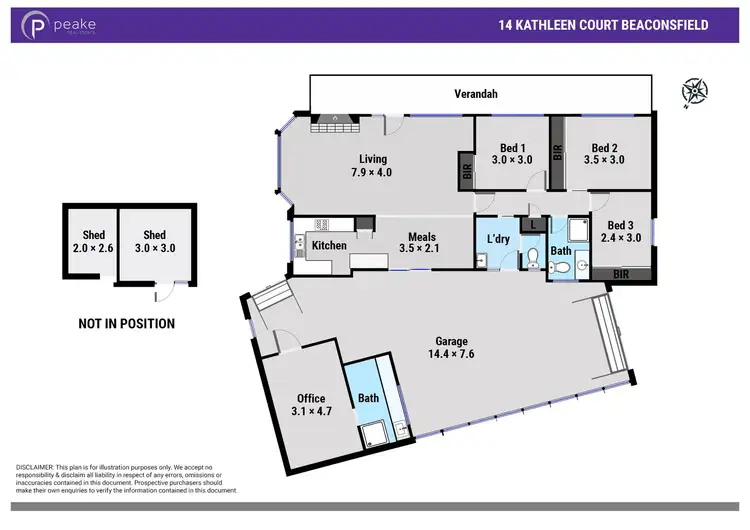 Floorplan of Homely house listing, 14 Kathleen Court, Beaconsfield VIC 3807