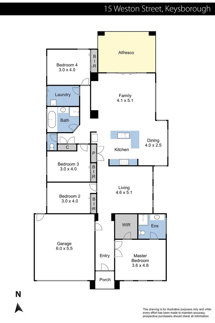 Floorplan of Homely house listing, 15 Weston Street, Keysborough VIC 3173