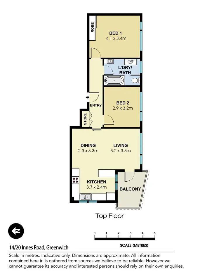 Floorplan of Homely apartment listing, 14/20 Innes Road, Greenwich NSW 2065