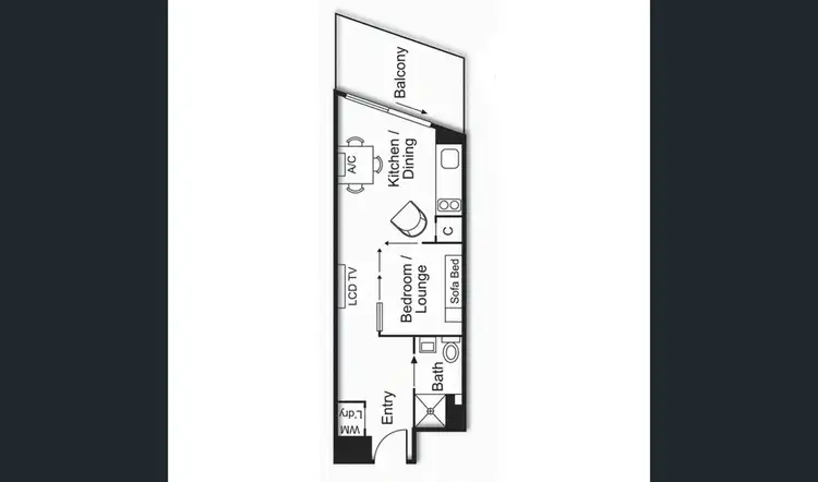 Floorplan of Homely apartment listing, 1702/243 Franklin Street, Melbourne VIC 3000