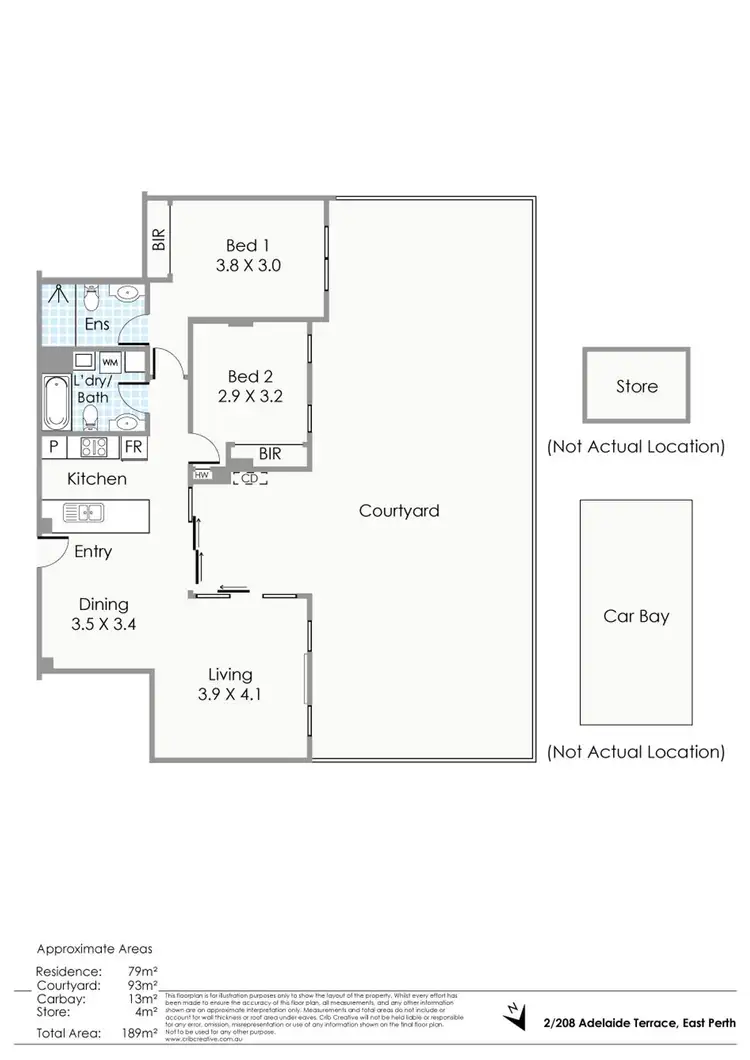 Floorplan of Homely apartment listing, 2/208 Adelaide Terrace, East Perth WA 6004