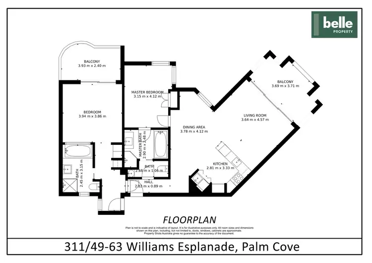 Floorplan of Homely apartment listing, 311/49-63 Williams Esplanade, Palm Cove QLD 4879
