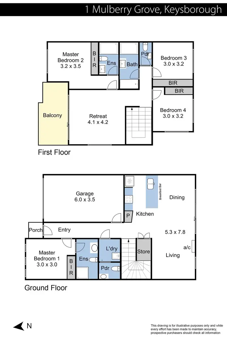 Floorplan of Homely townhouse listing, 1 Mulberry Grove, Keysborough VIC 3173