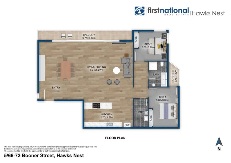 Floorplan of Homely apartment listing, 5/72 Booner Street, Hawks Nest NSW 2324