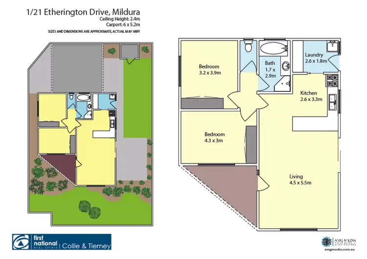 Floorplan of Homely unit listing, 1/21 Etherington Drive, Mildura VIC 3500