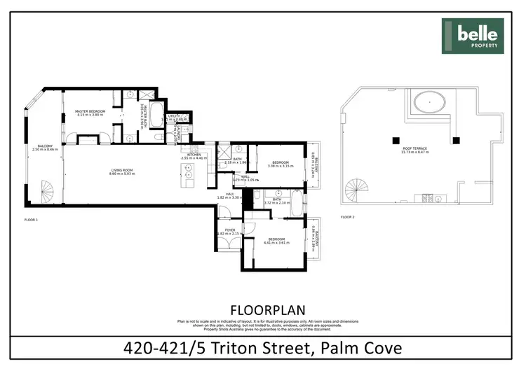 Floorplan of Homely apartment listing, 420-421/5 Triton St, Palm Cove QLD 4879