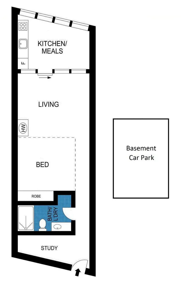Floorplan of Homely apartment listing, 1405/565 Flinders Street, Melbourne VIC 3000