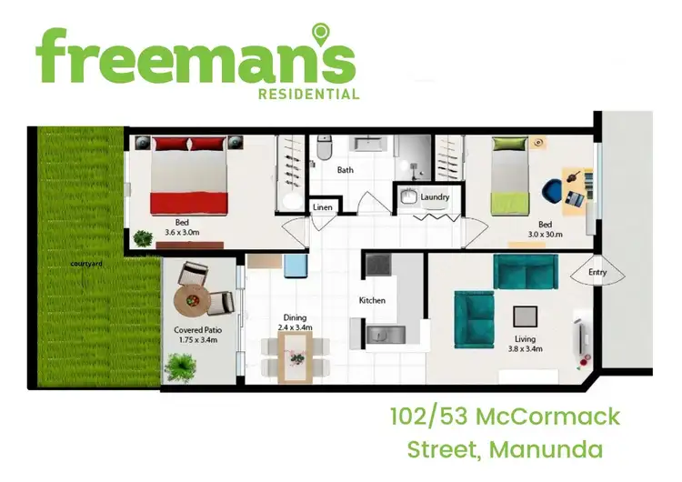 Floorplan of Homely apartment listing, 102/53 McCormack Street, Manunda QLD 4870