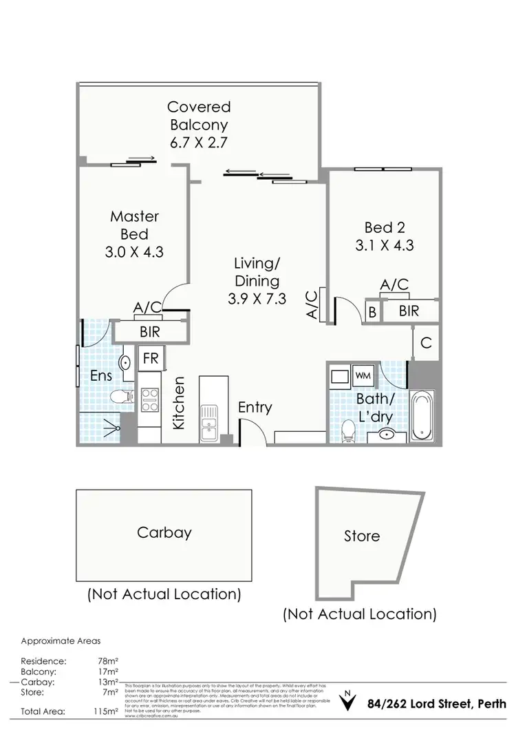 Floorplan of Homely apartment listing, 84/262 Lord Street, Perth WA 6000