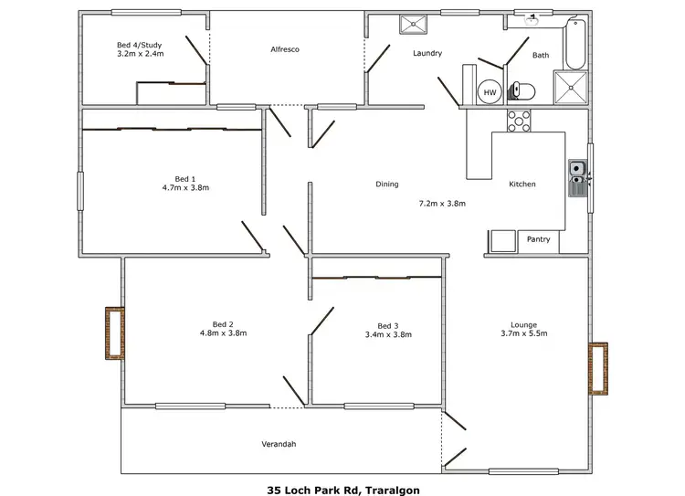 Floorplan of Homely house listing, 35 Loch Park Road, Traralgon VIC 3844