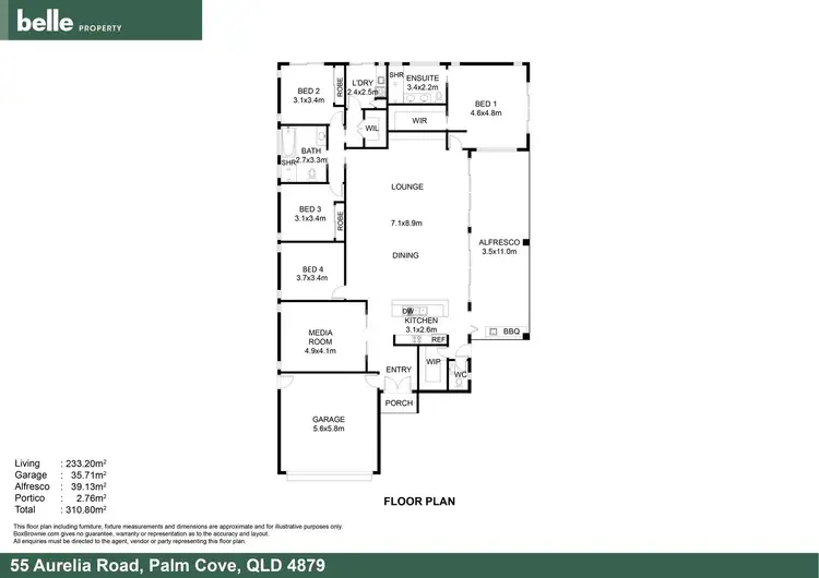Floorplan of Homely house listing, 55 Aurelia Road, Palm Cove QLD 4879