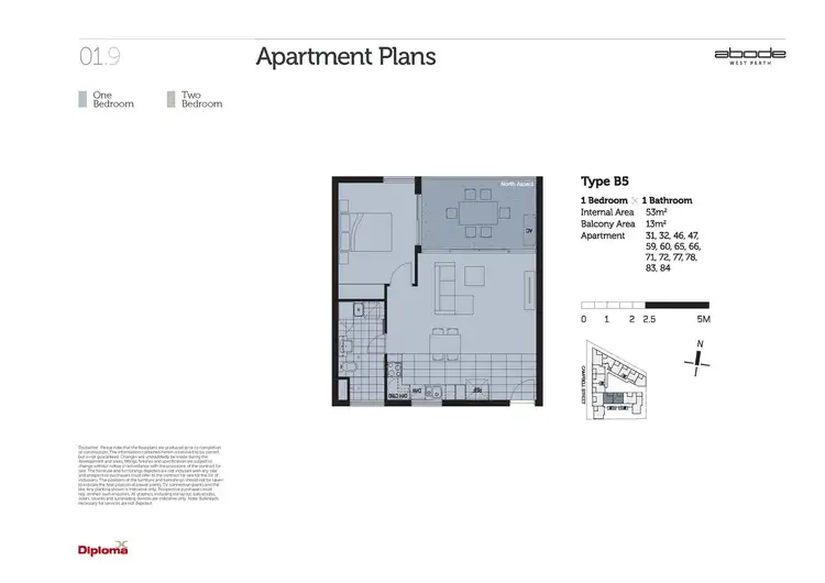 Floorplan of Homely apartment listing, 71/6 Campbell Street, West Perth WA 6005
