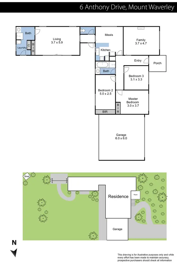 Floorplan of Homely house listing, 6 Anthony Drive, Mount Waverley VIC 3149