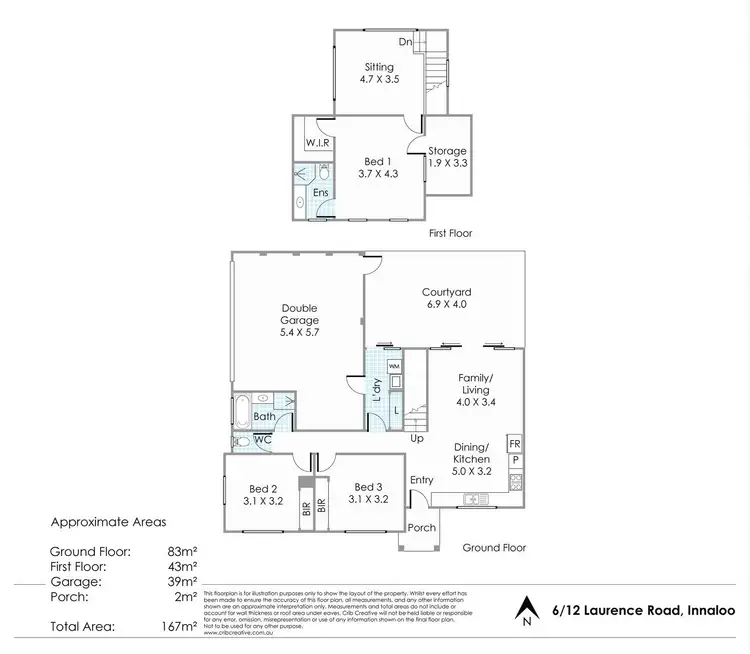 Floorplan of Homely townhouse listing, 6/12 Laurence Road, Innaloo WA 6018