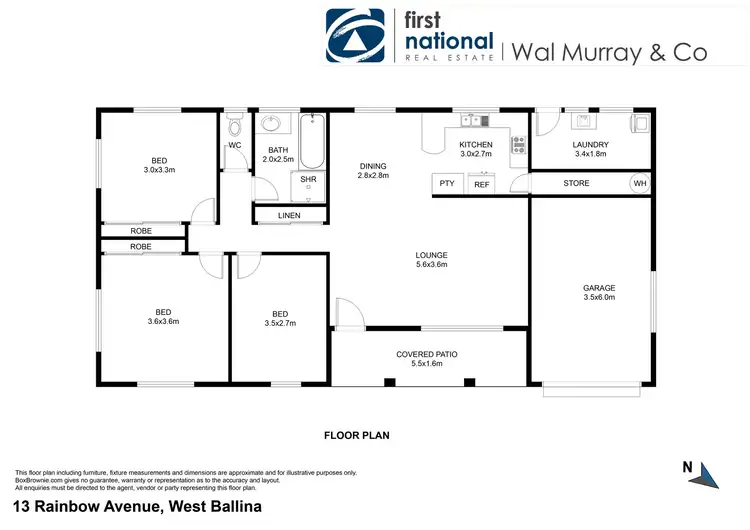 Floorplan of Homely house listing, 13 Rainbow Avenue, West Ballina NSW 2478