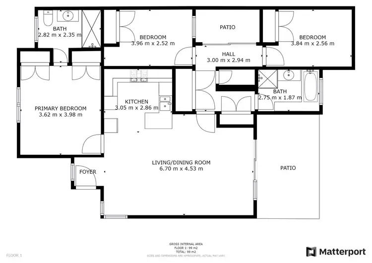 Floorplan of Homely unit listing, 2-3/27 John Street, Midland WA 6056