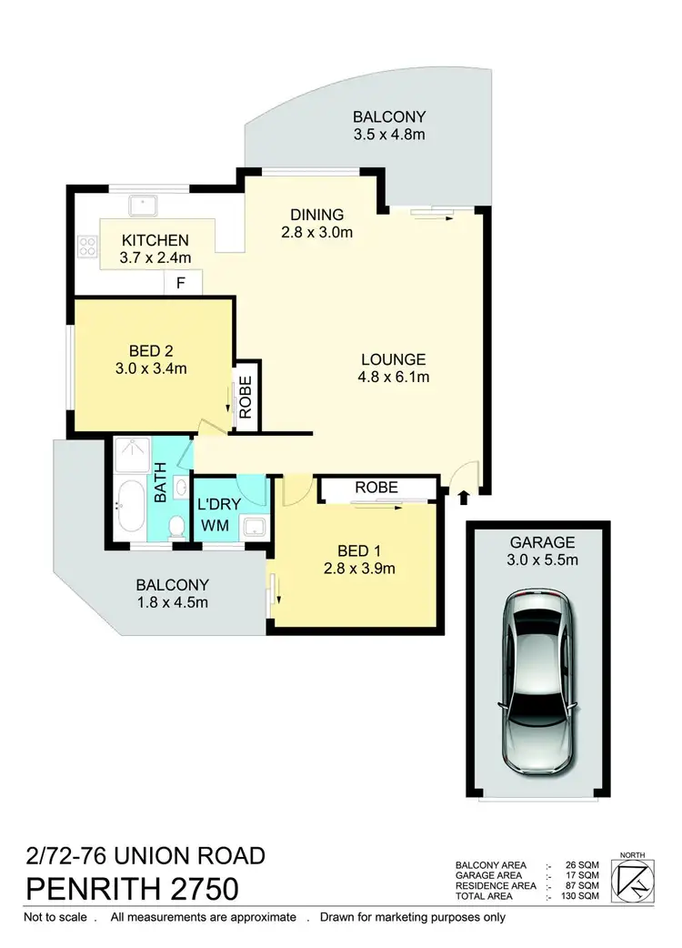 Floorplan of Homely unit listing, 2/72-76 Union Road, Penrith NSW 2750