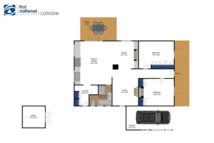 Floorplan of Homely house listing, 1 Byron Street, Traralgon VIC 3844
