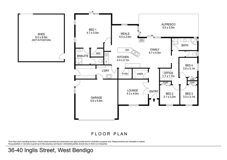 Floorplan of Homely house listing, 36-40 Inglis Street, West Bendigo VIC 3550