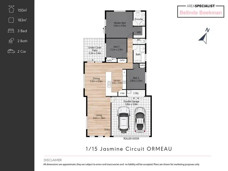 Floorplan of Homely unit listing, 1/15 Jasmine Circuit, Ormeau QLD 4208