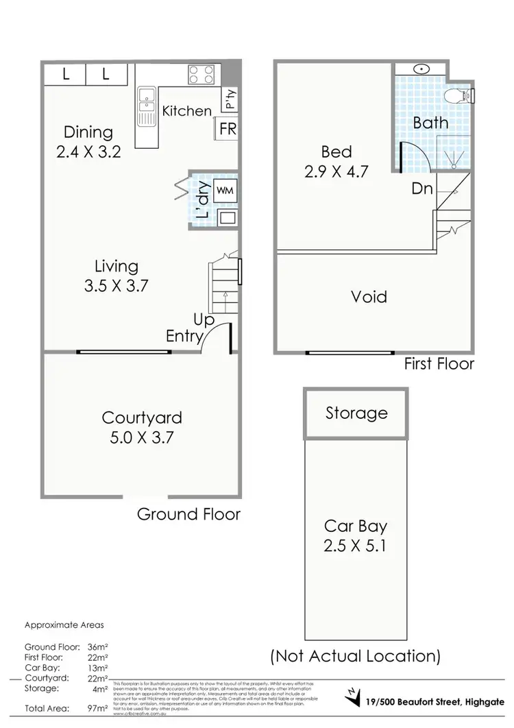 Floorplan of Homely apartment listing, 19/500 Beaufort St, Highgate WA 6003