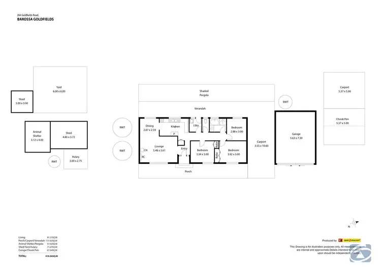 Floorplan of Homely house listing, 264 Goldfields Road (via Barossa Goldfields), Cockatoo Valley SA 5351