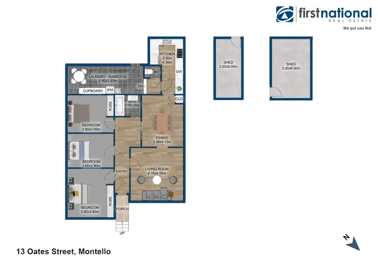 Floorplan of Homely house listing, 13 Oates Street, Montello TAS 7320