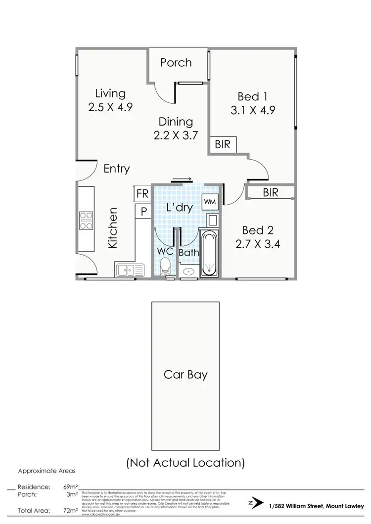 Floorplan of Homely apartment listing, 1/582 William Street, Mount Lawley WA 6050