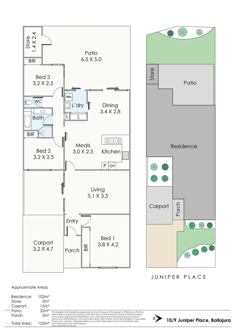 Floorplan of Homely villa listing, 10/9 Juniper Place, Ballajura WA 6066