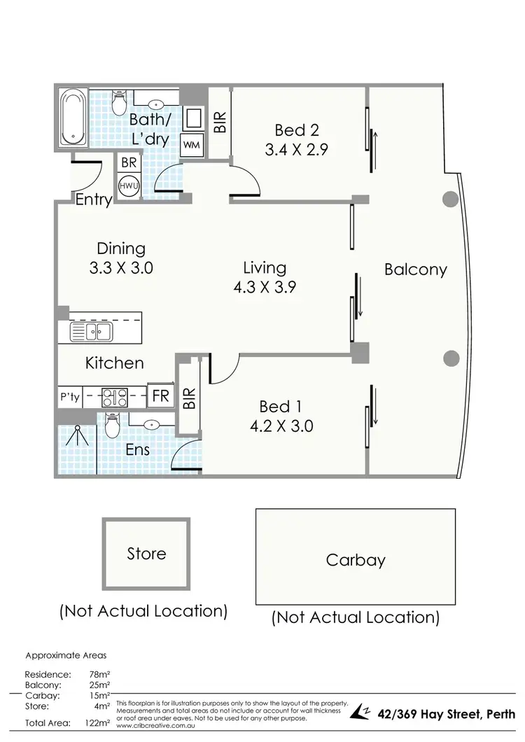 Floorplan of Homely apartment listing, 42/369 Hay Street, Perth WA 6000