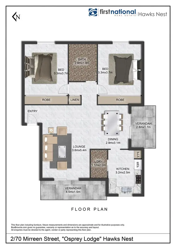 Floorplan of Homely unit listing, 2/70 Mirreen Street, Hawks Nest NSW 2324