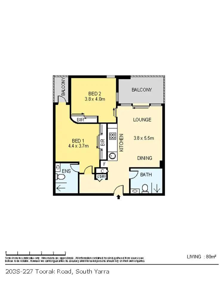 Floorplan of Homely apartment listing, 203/227 Toorak Road, South Yarra VIC 3141