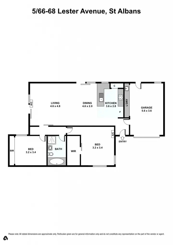 Floorplan of Homely unit listing, 5/66 Lester Avenue, St Albans VIC 3021