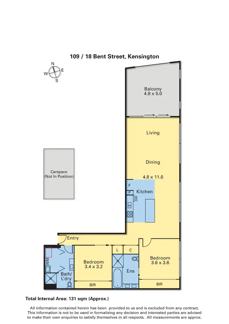 Floorplan of Homely apartment listing, 109/18 Bent Street, Kensington VIC 3031